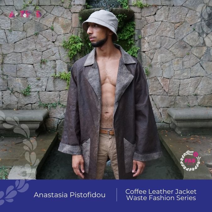 Waste Fashion Series, Coffee Leather Jacket